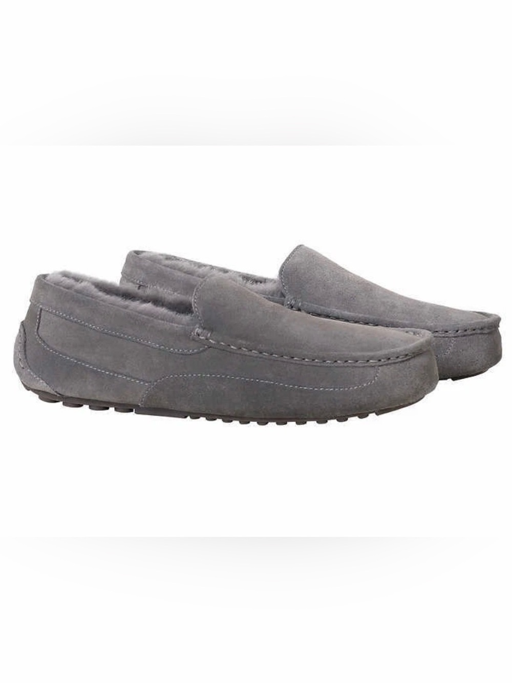 Kirkland Signature Grey Suede Fleece-Lined Slip-On Loafers